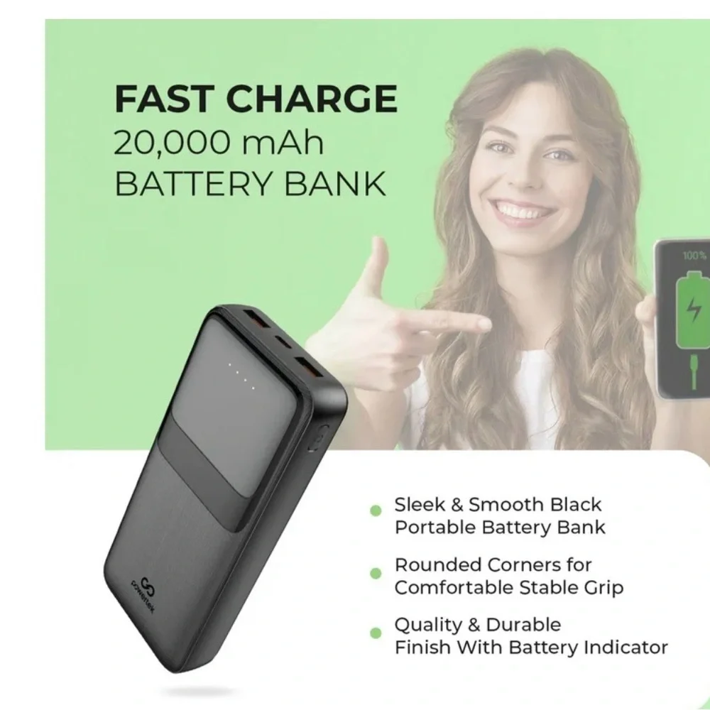 Black Power Bank 20000mAh